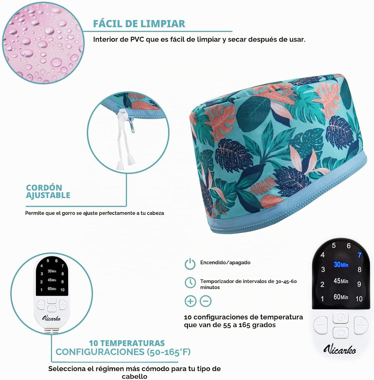 VICARKO - Vaporizador para cabello para acondicionamiento profundo,...