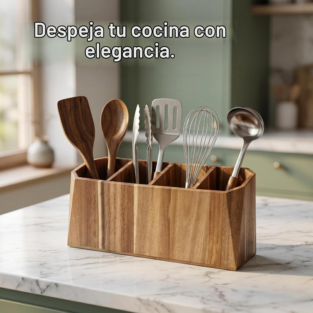 Soporte para utensilios de cocina extra grande para encimera, sopor...