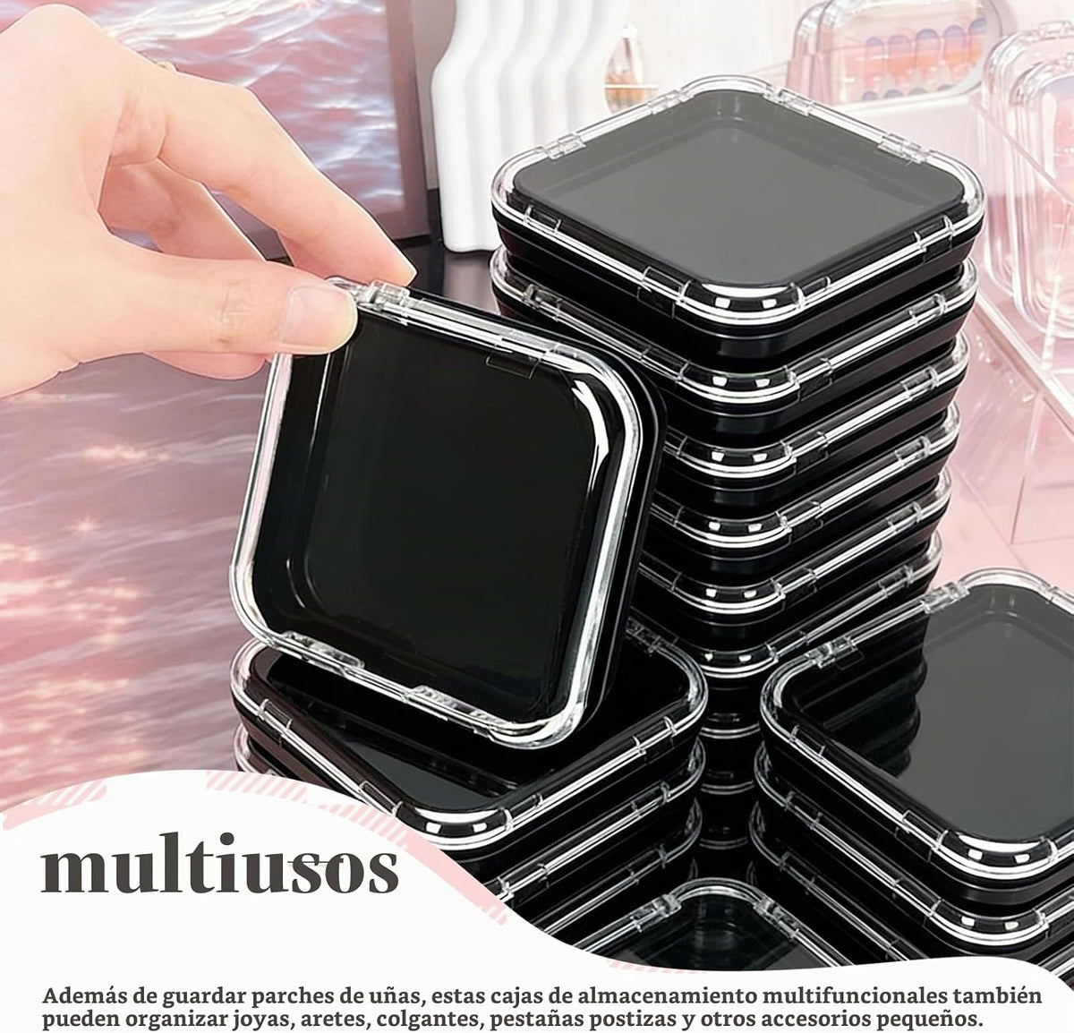 YOSMAKIY 30 cajas de embalaje de uñas a presión, juego de cajas de...