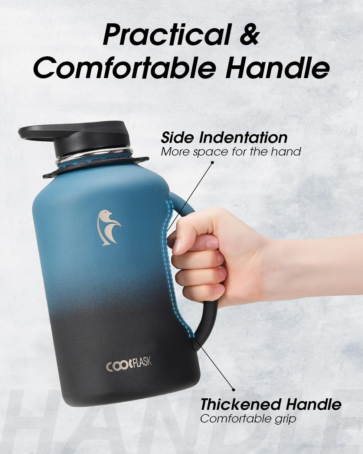 Coolflask Botella de agua aislada de 32 onzas, lavanda y botella de...