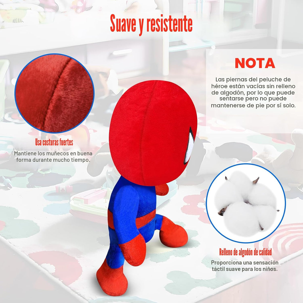 lasama Juguete de peluche de superhéroe, peluche de héroe, muñeca c...