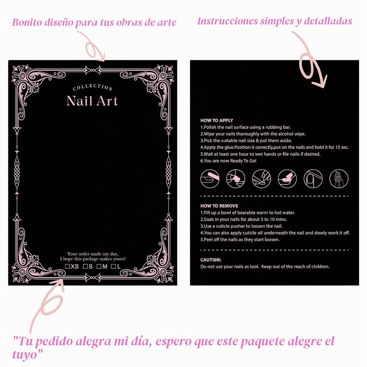 Kit de embalaje de uñas a presión para uñas largas, 50 tarjetas de...