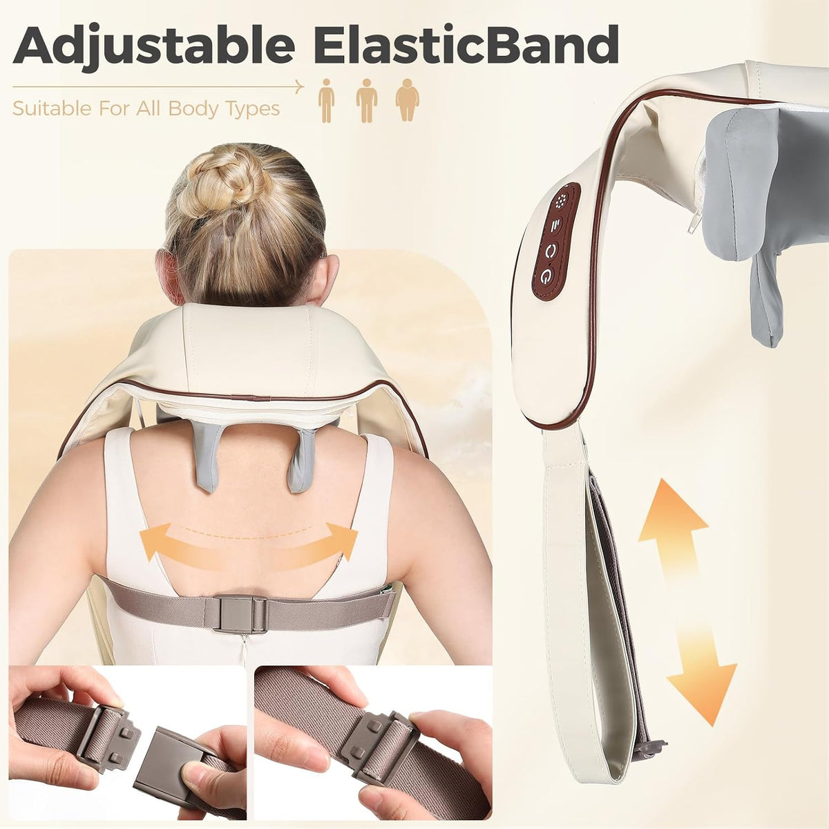 KppeX Almohada masajeadora de cuello 6D con calor para aliviar el d...
