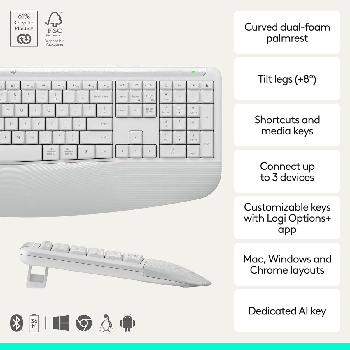Logitech Signature Comfort Plus Combo MK880 Combo de teclado y mous...