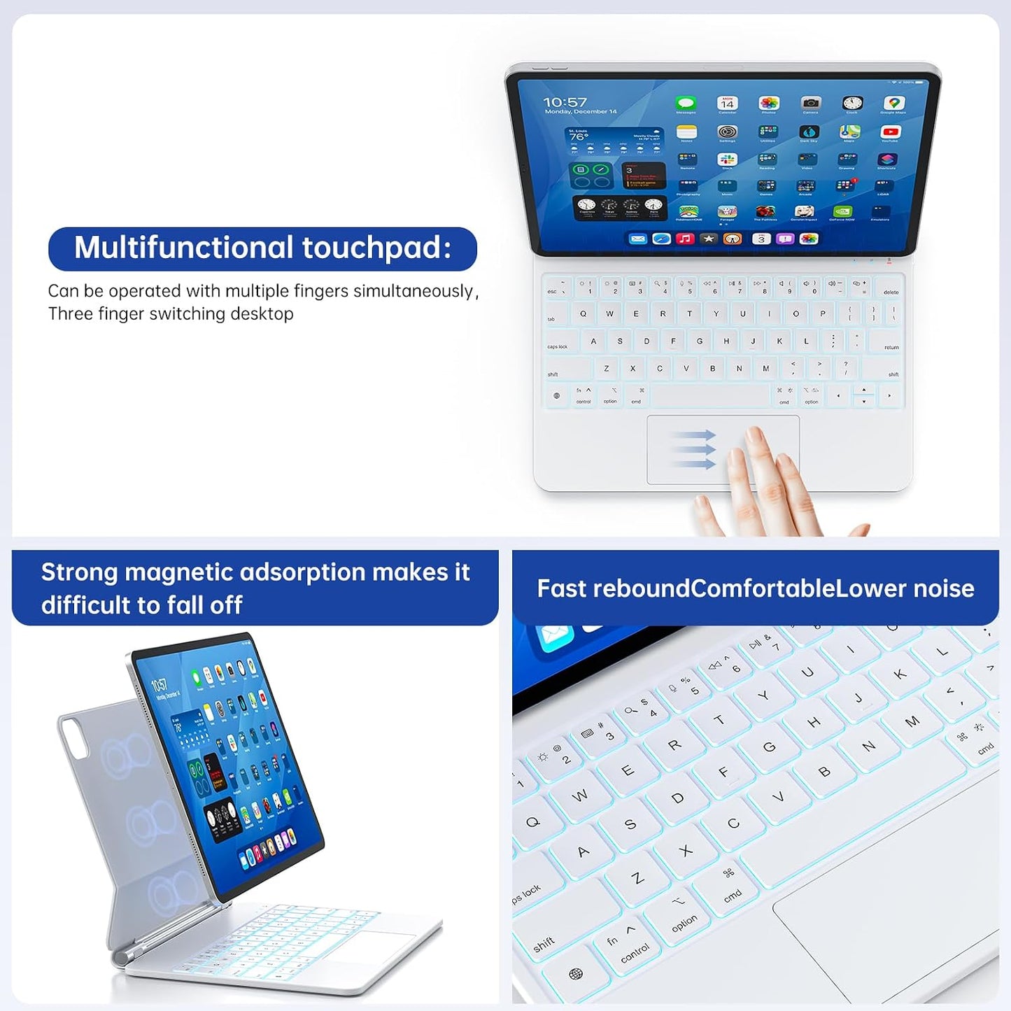 Funda de teclado con lápiz capacitivo para iPad Air de 11 pulgadas...