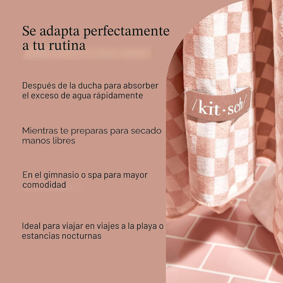 Kitsch Toalla de pelo de microfibra XL para mujer | Toallas de micr...