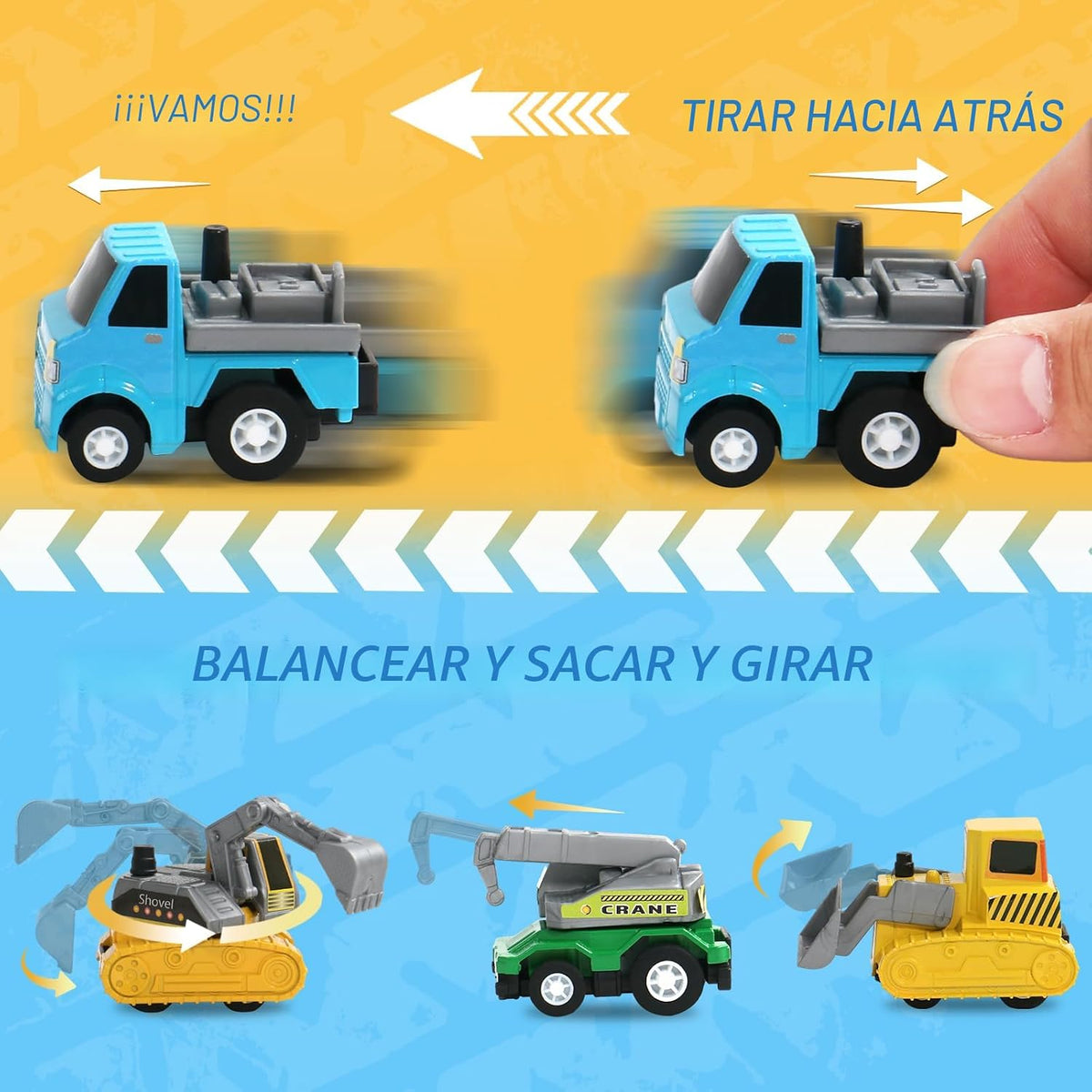 Fajiabao - 18 autos de juguete para niños pequeños | Juego de mini...