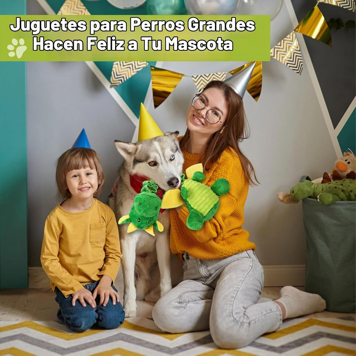 Eneston Juguetes Grandes Chirriantes para Perros, Juguetes de Tira...