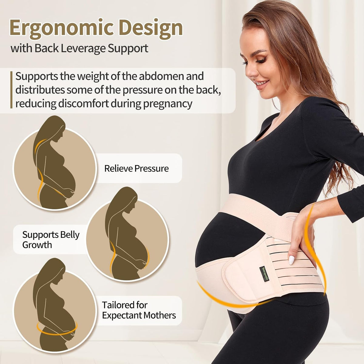 ChongErfei Cinturón de Maternidad, Cinturón de Soporte 3 en 1 para...