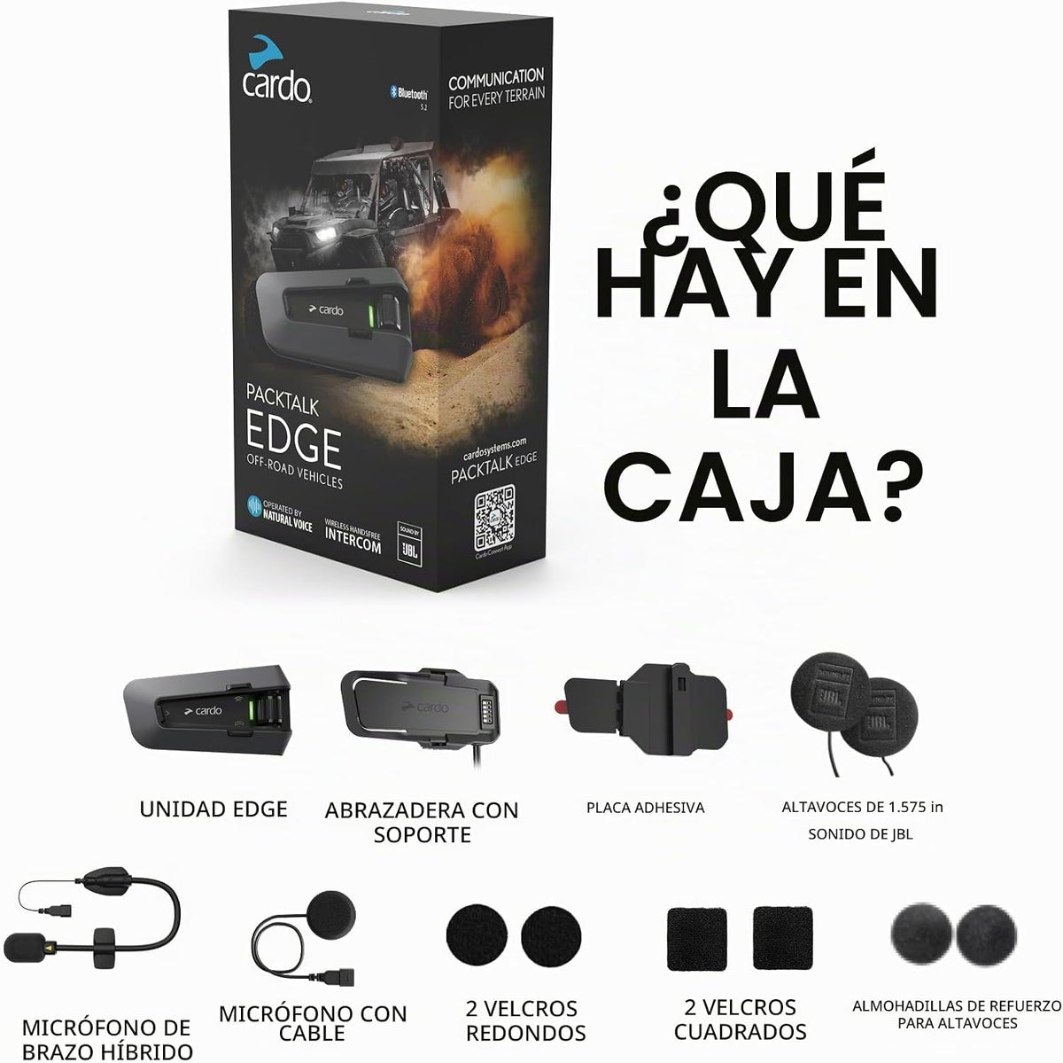 Cardo PACKTALK Edge para vehículos todo terreno, motos de nieve, ve...