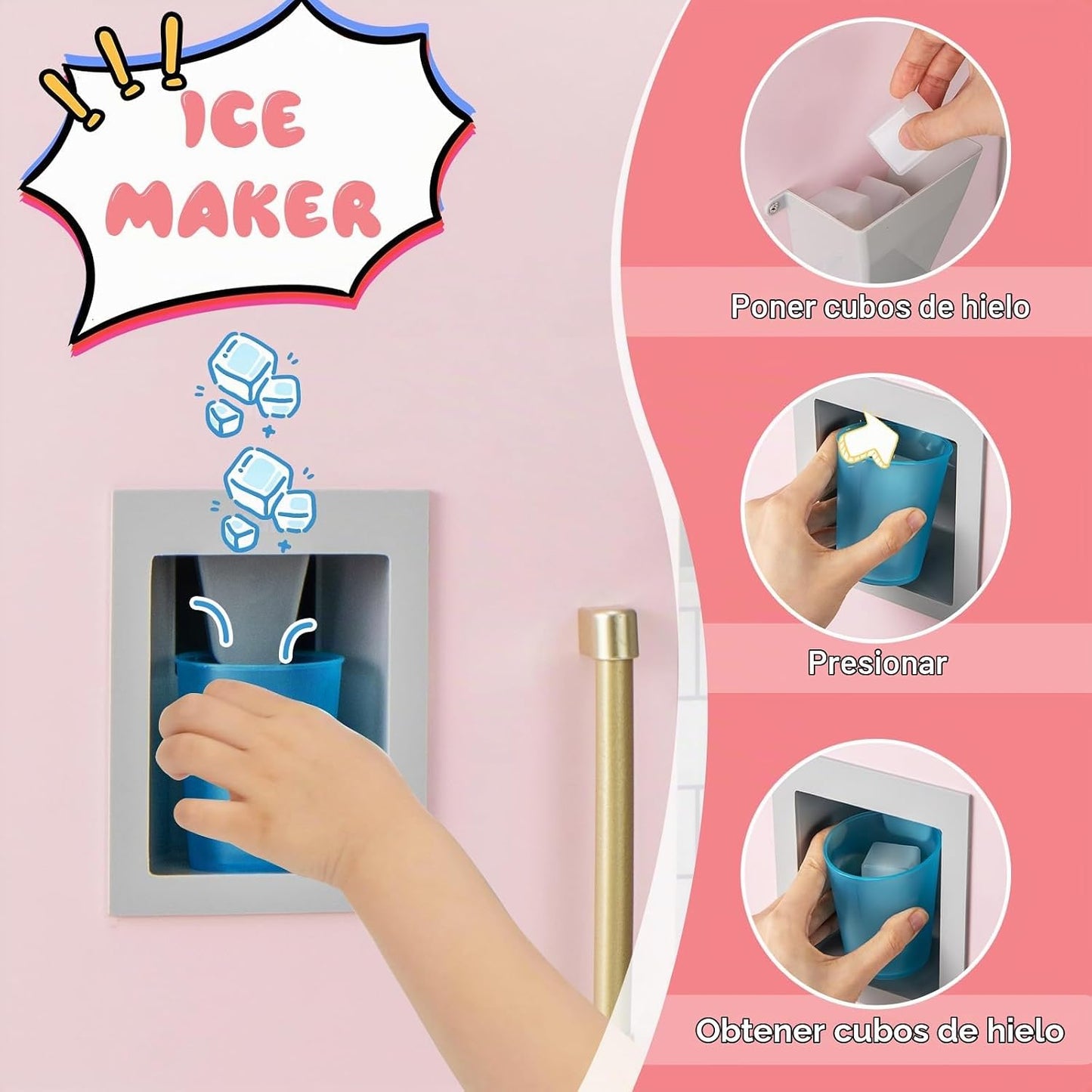 Costzon Juego de Cocina Infantil de Madera, Cocina de Simulación co...