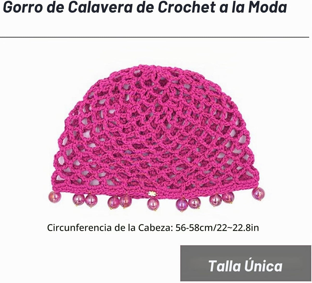 iRIIRIO 1 gorra de ganchillo para mujer, diseño de calavera con cue...