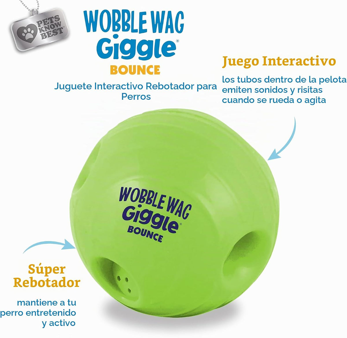 Wobble Wag Giggle Juego interactivo de rebote para perros - Bola qu...