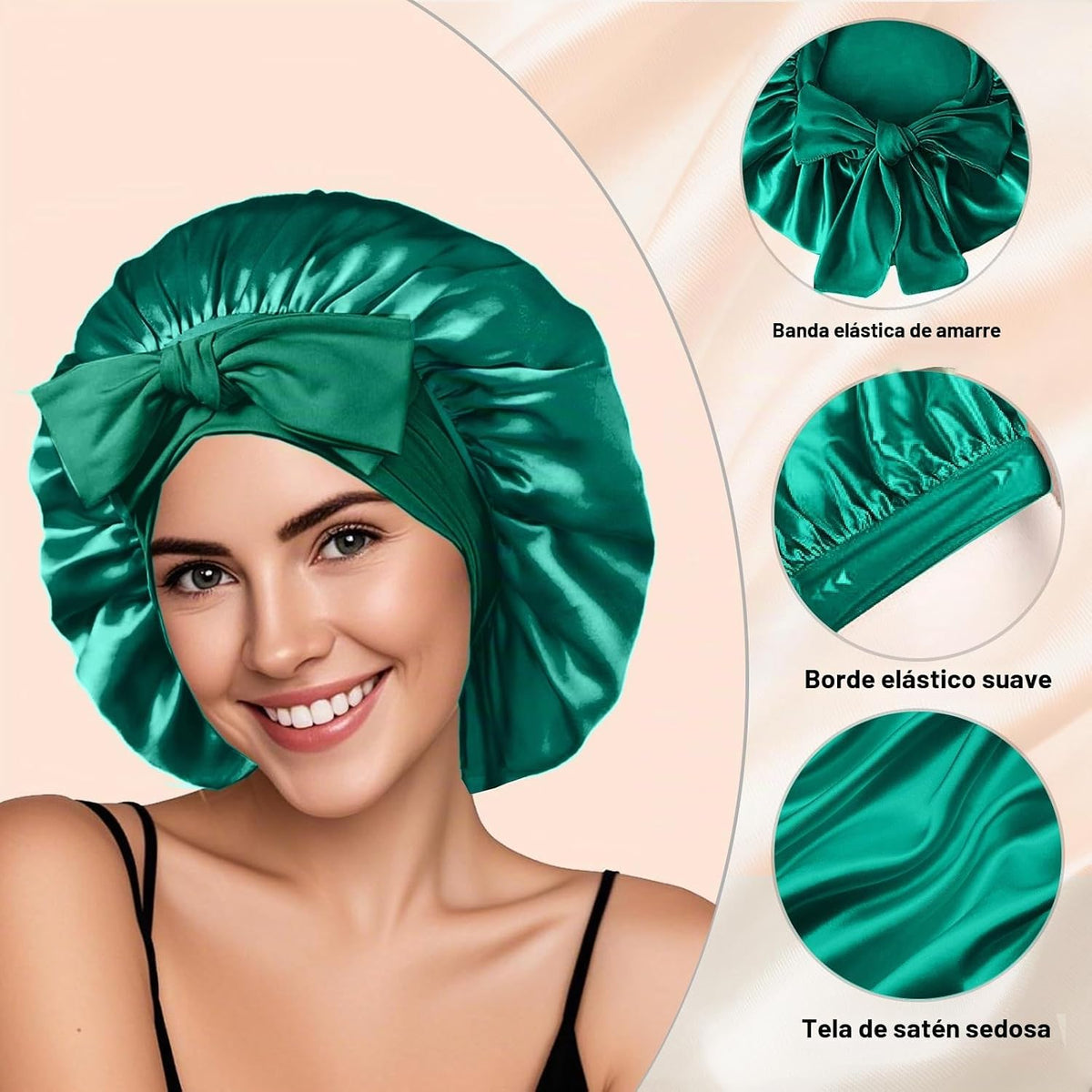 2 piezas de gorro de seda satinada para dormir para mujeres, gorro...