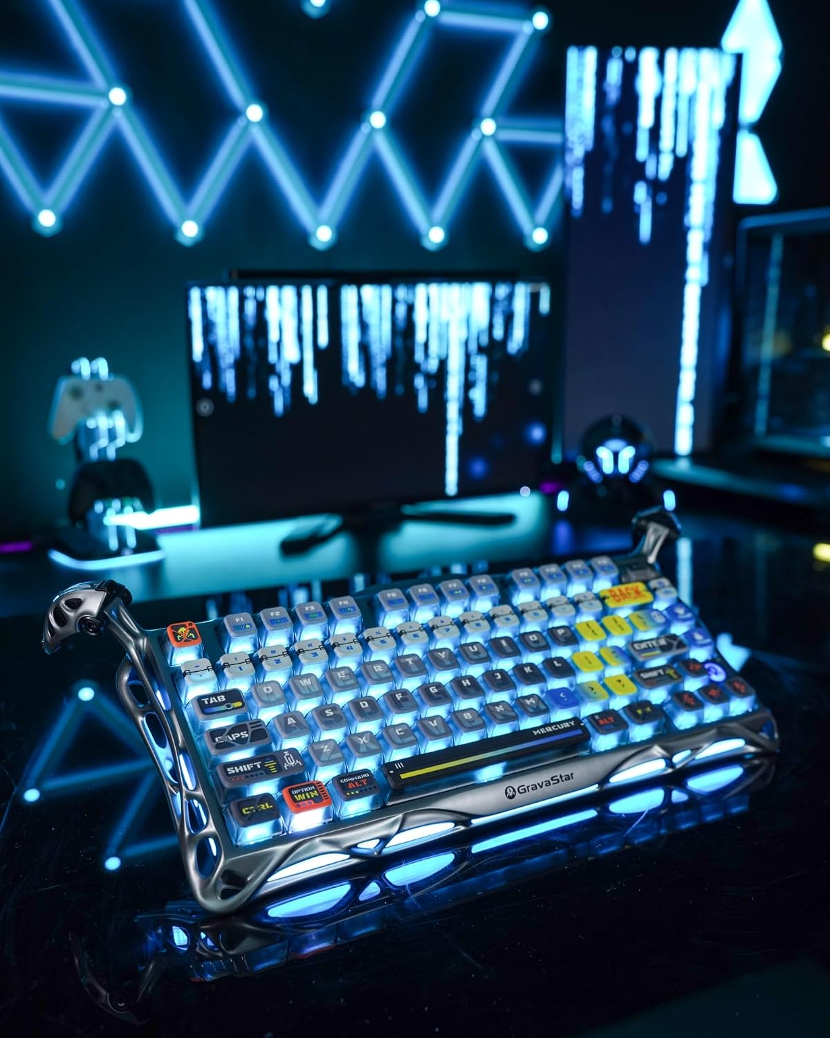 GravaStar Mercury K1 Pro Teclado mecánico inalámbrico para juegos,...