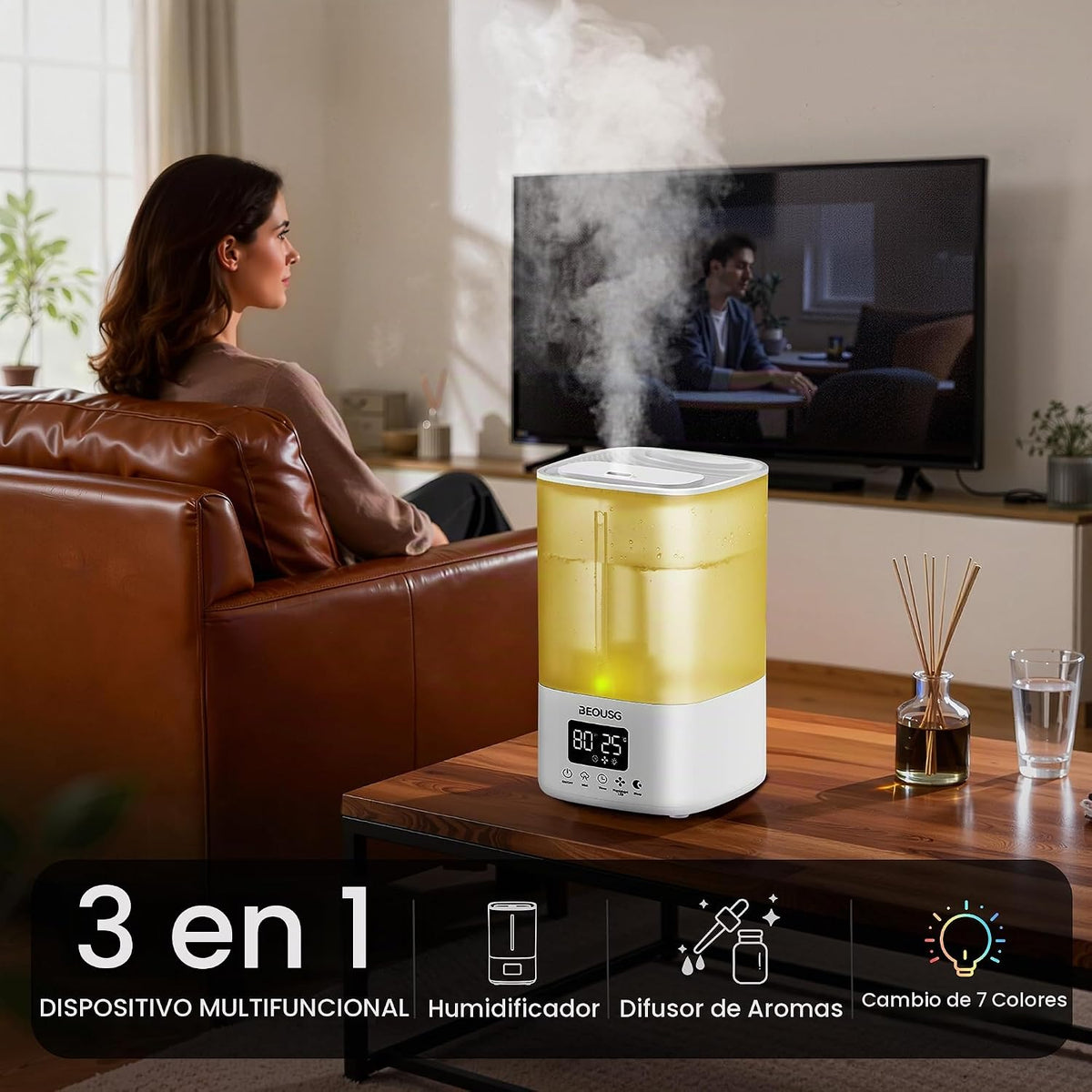 BEOUSG Humidificador ultrasónico de llenado superior de 5L, humidif...