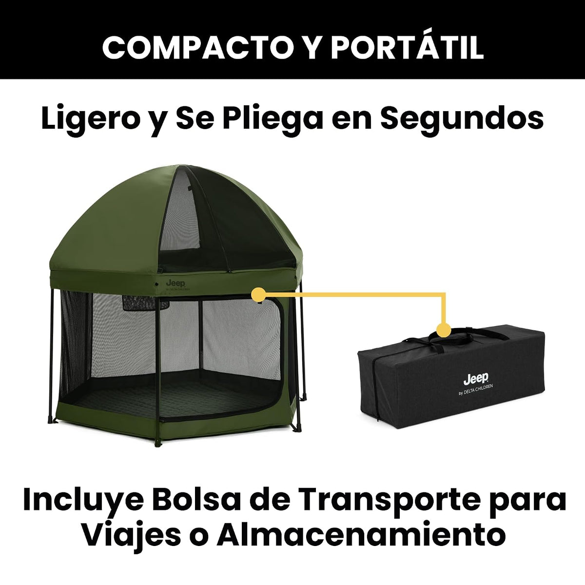 Jeep Hexagon Pop Up Play Yard con toldo extraíble | Ideal para uso...