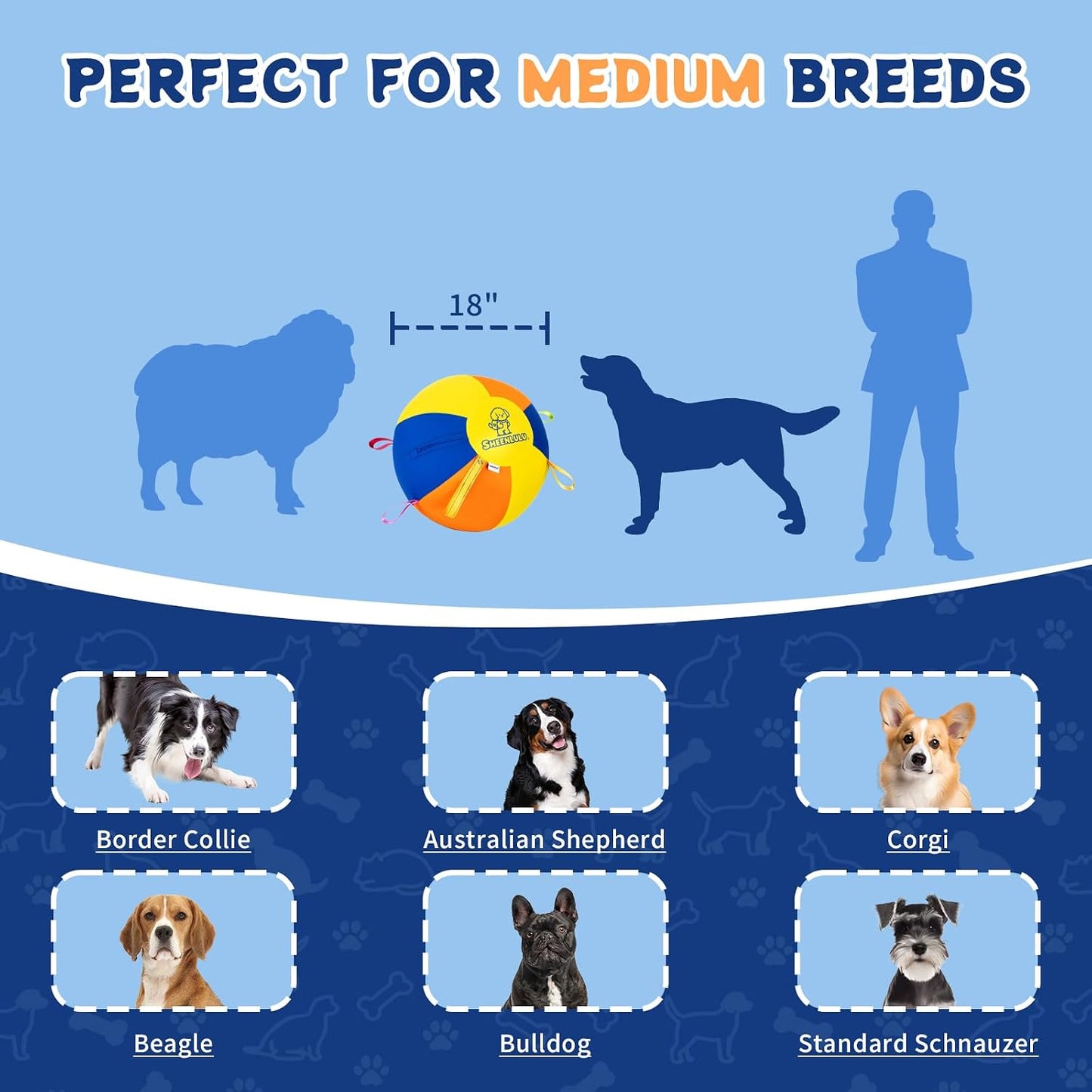 SHEENLULU Pelota de pastoreo para perros, bolas de entrenamiento de...