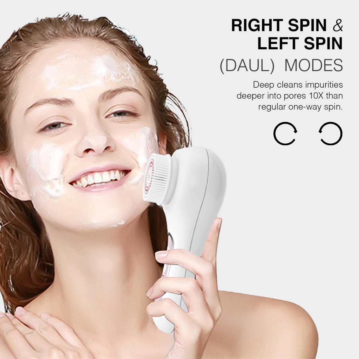 Umickoo - Cepillo de limpieza facial con luz LED roja y azul, dispo...