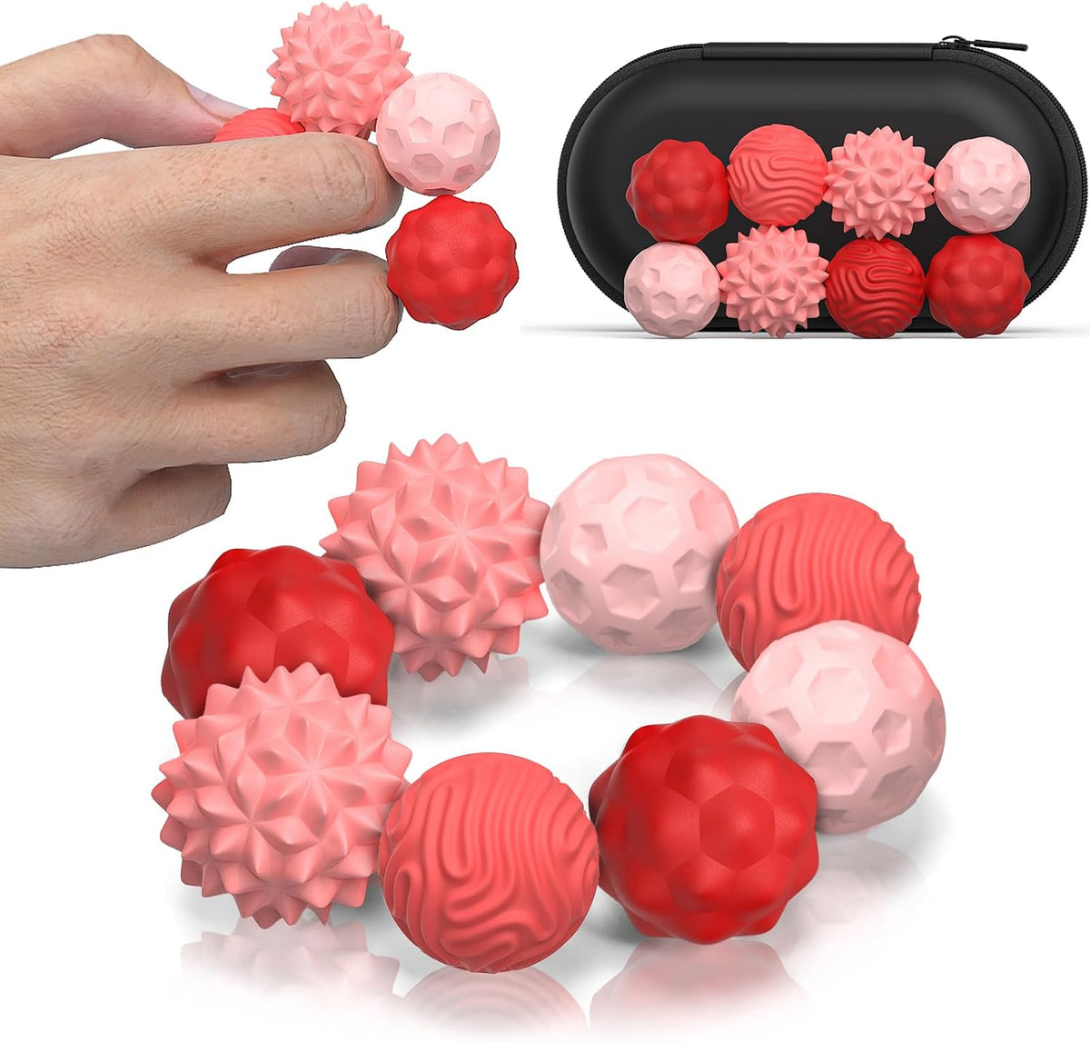 Juguetes de Pelotas Magnéticas de Silicona Fidget, 8 Piezas con Tex...
