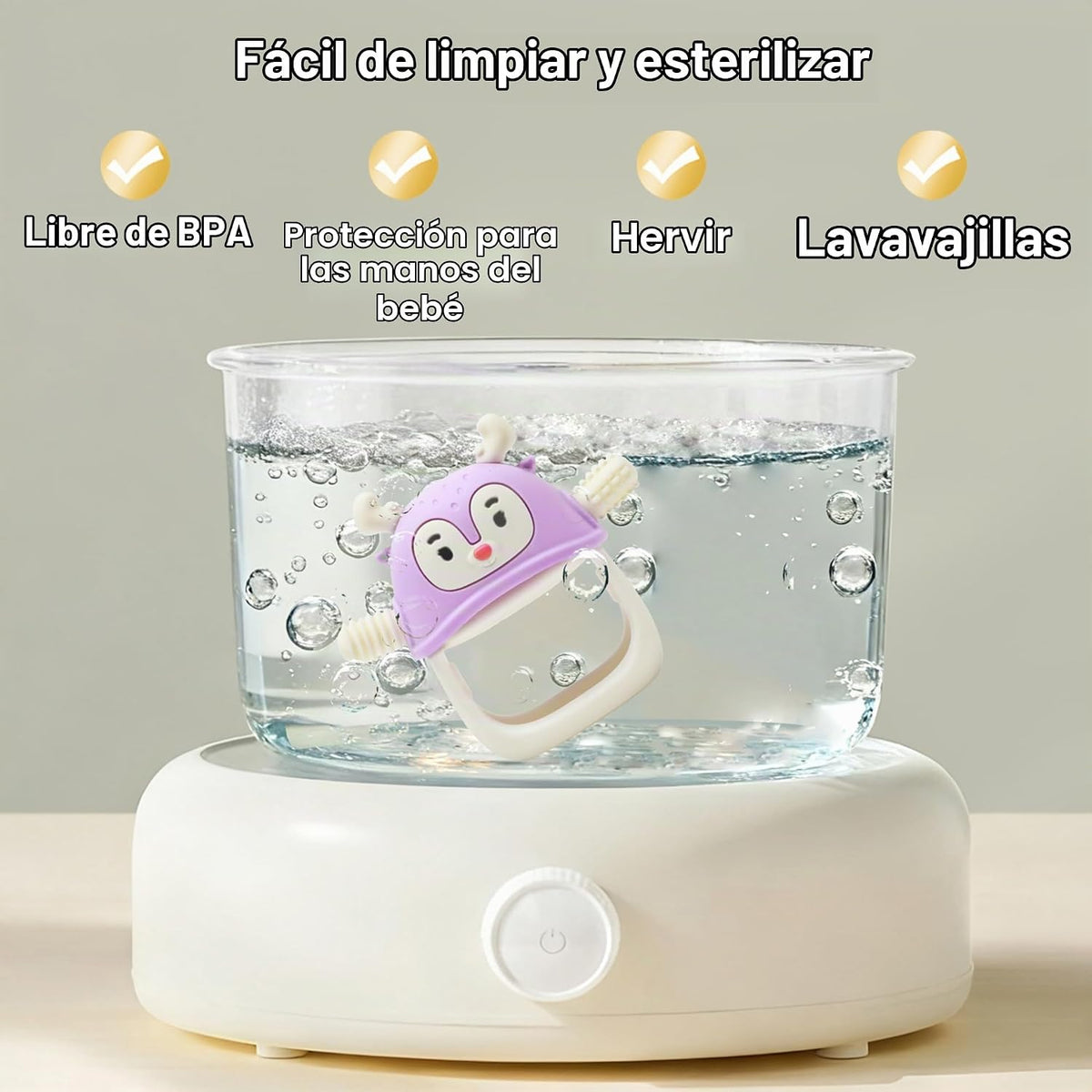 Smily Mia Juguete de dentición de renos de silicona para bebés de 3...