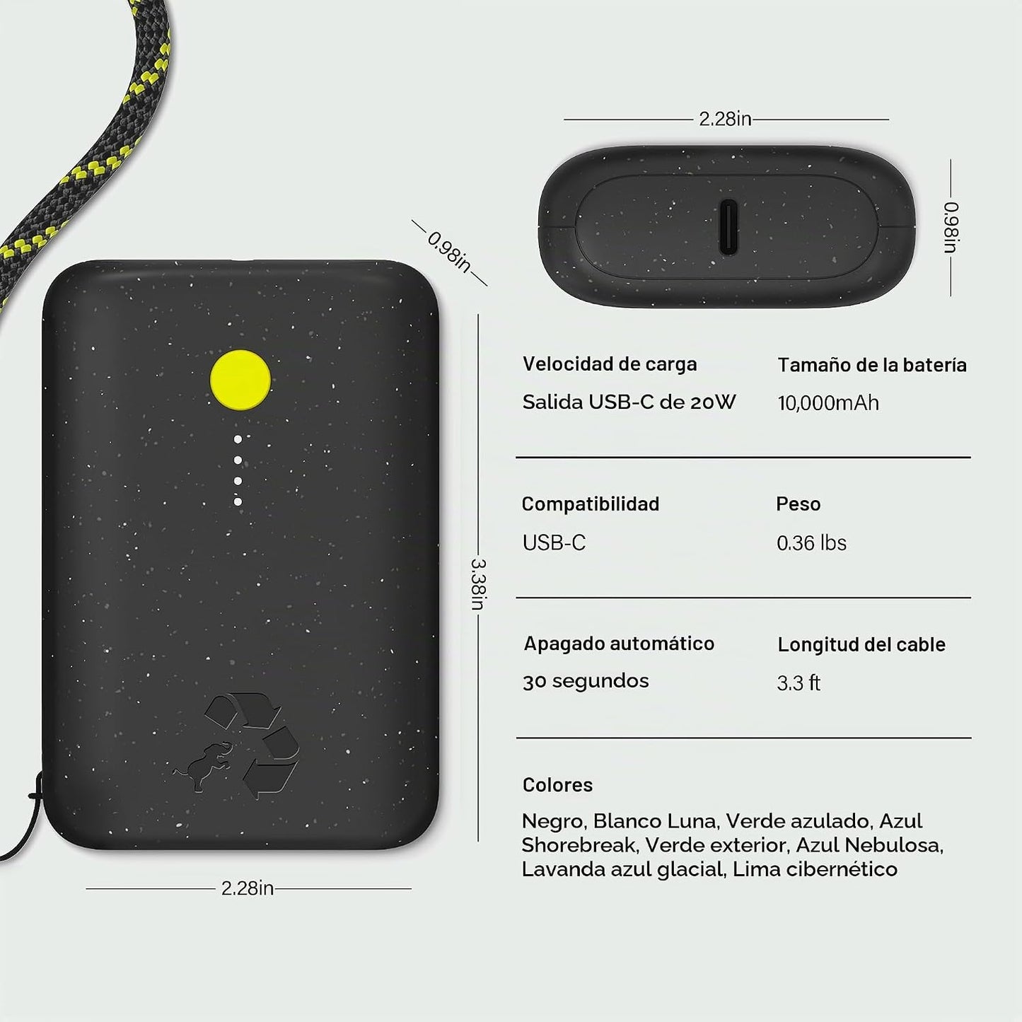 Nimble Cargador portátil Champ, banco de energía de 10000 mAh, carg...