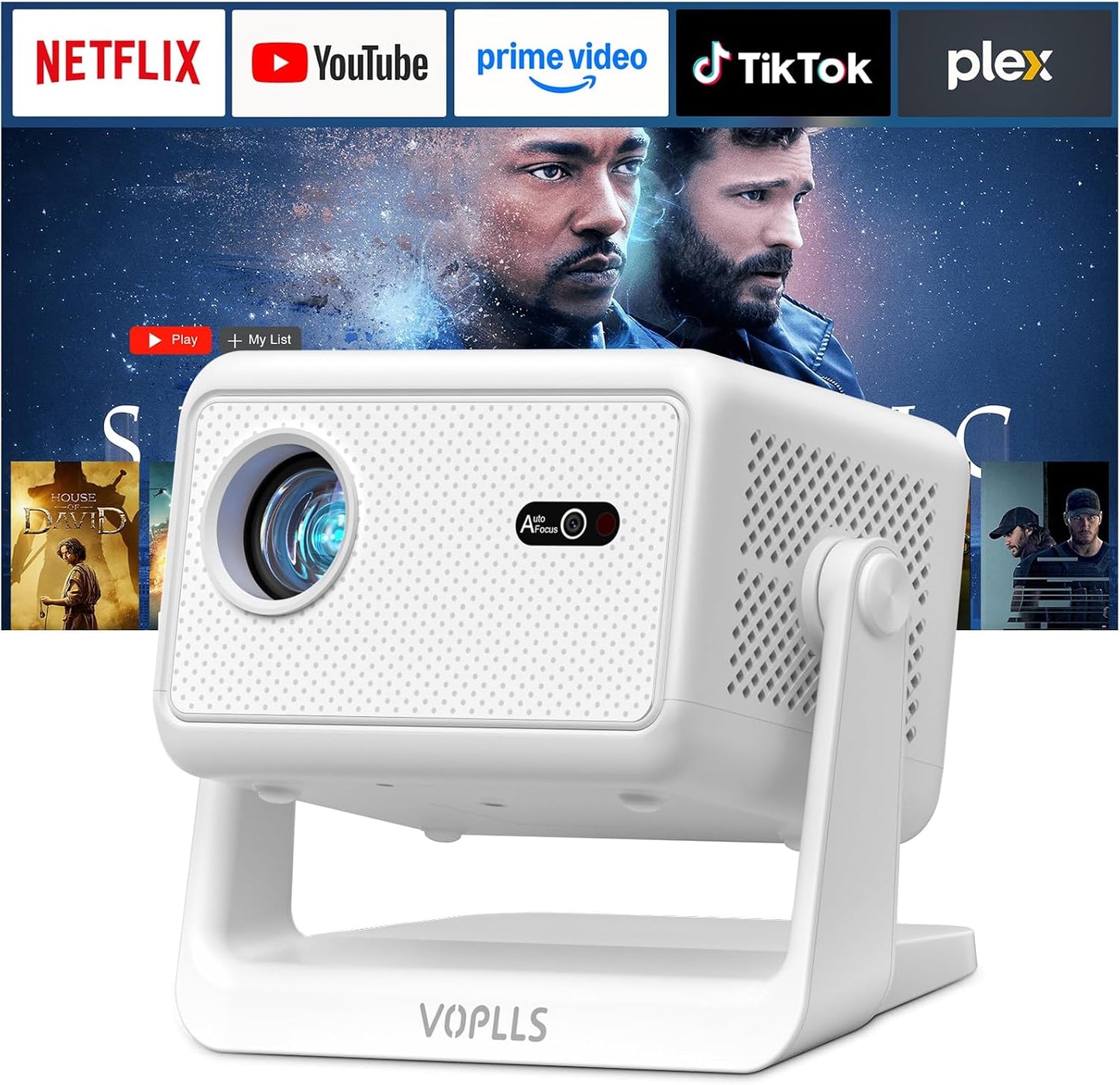 Aplicación con licencia oficial y 3200 ANSI: Mini proyector 4K para...
