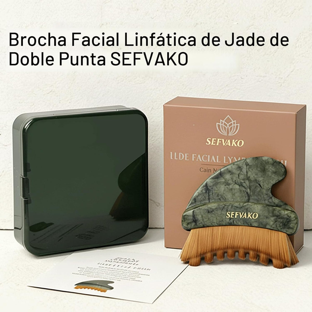 SEFVAKO Cepillo facial de contorno linfático, cepillo seco de doble...