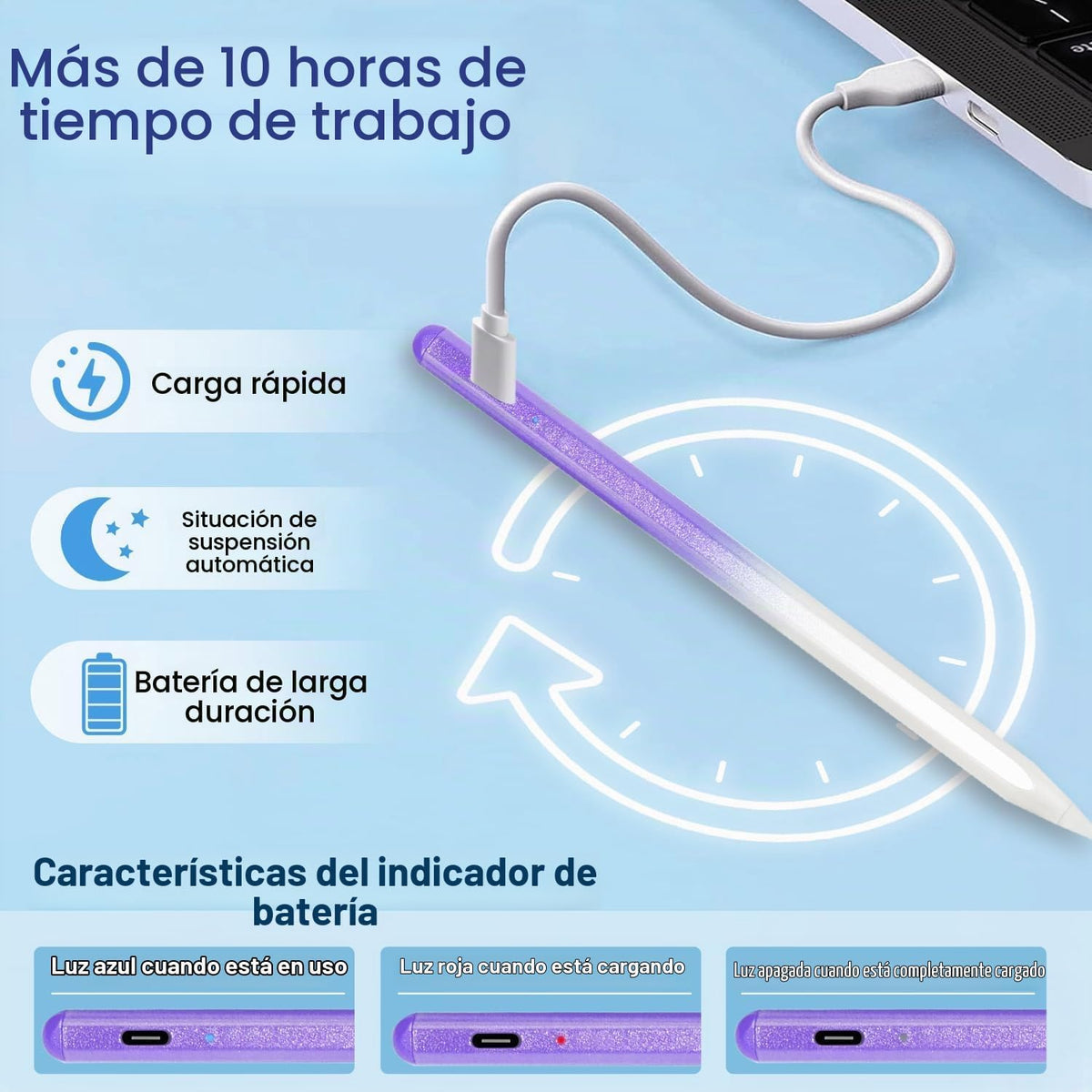 Lápiz capacitivo para iPad Apple: Carga rápida para lápiz de Apple...