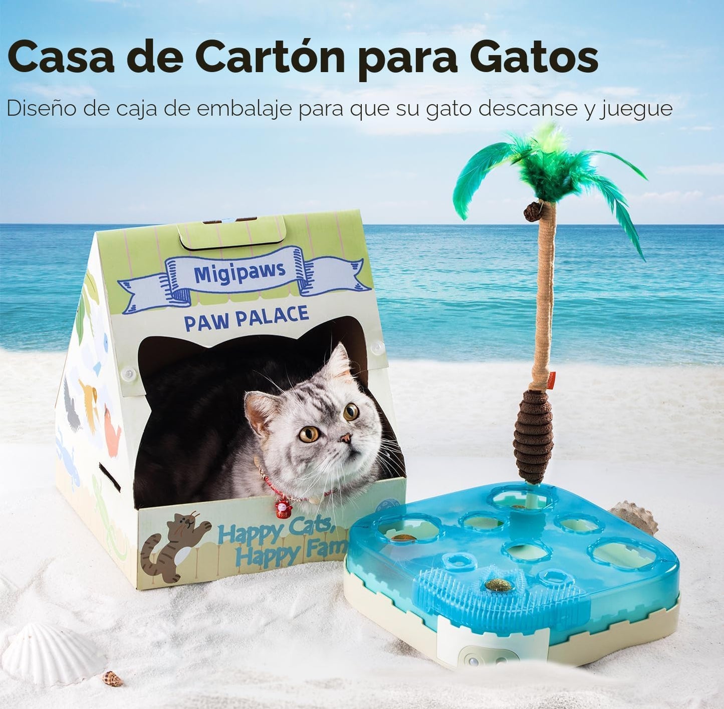 Migipaws Juguete Interactivo 7 en 1 para Gatos Activado por Movimie...