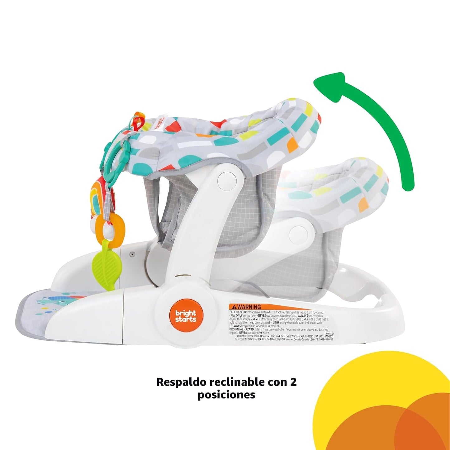 Bright Starts Learn-to-Sit - Asiento de piso para bebé, 2 posicione...