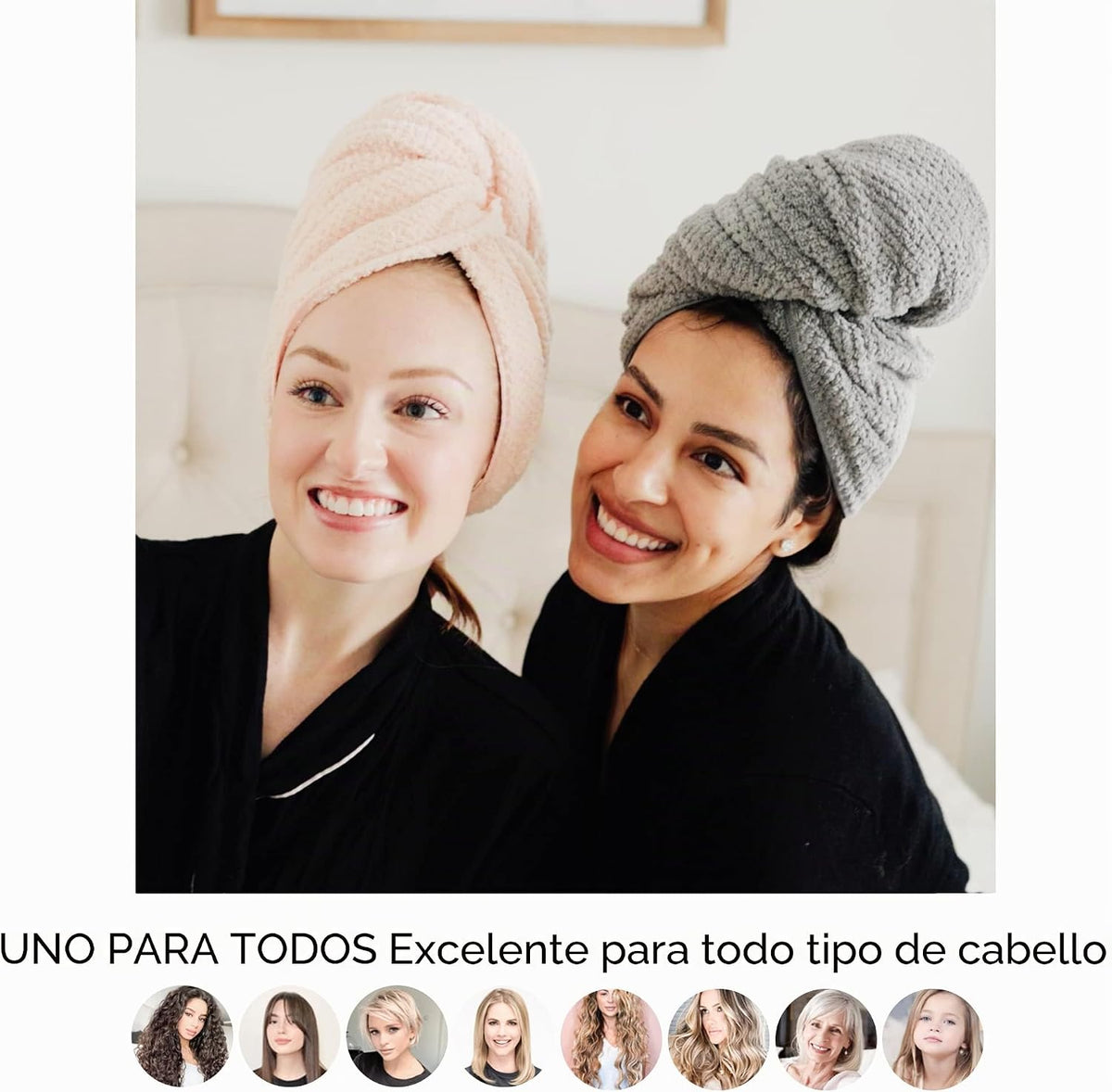 ROLSHOL Paquete de 2 toallas grandes de microfibra para mujer, súpe...