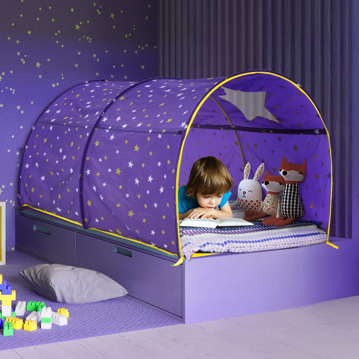 Alvantor® Starlight Toldo para cama de ensueño para niños, tienda d...