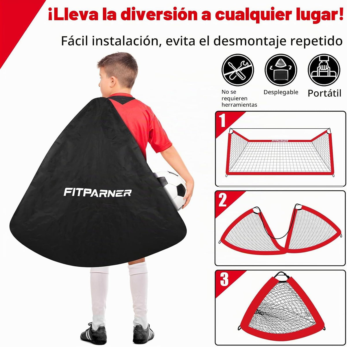 FITPARNER Portería de fútbol, portería de fútbol para niños en el p...