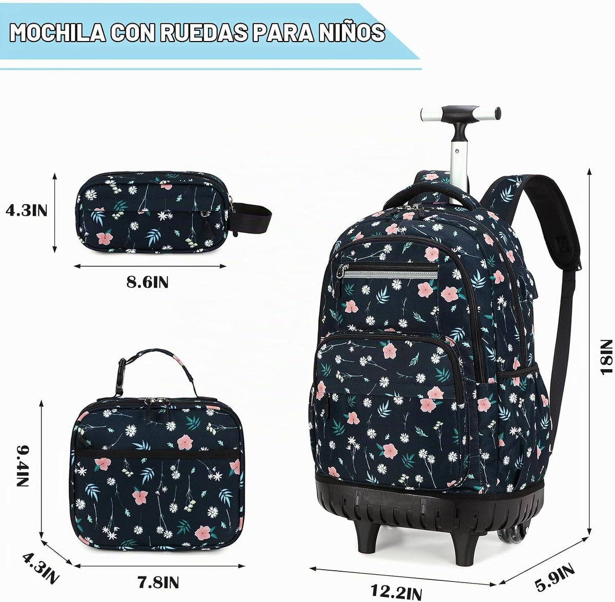 ACESAK Mochila con ruedas para niñas \u2013 Mochila escolar con rue...