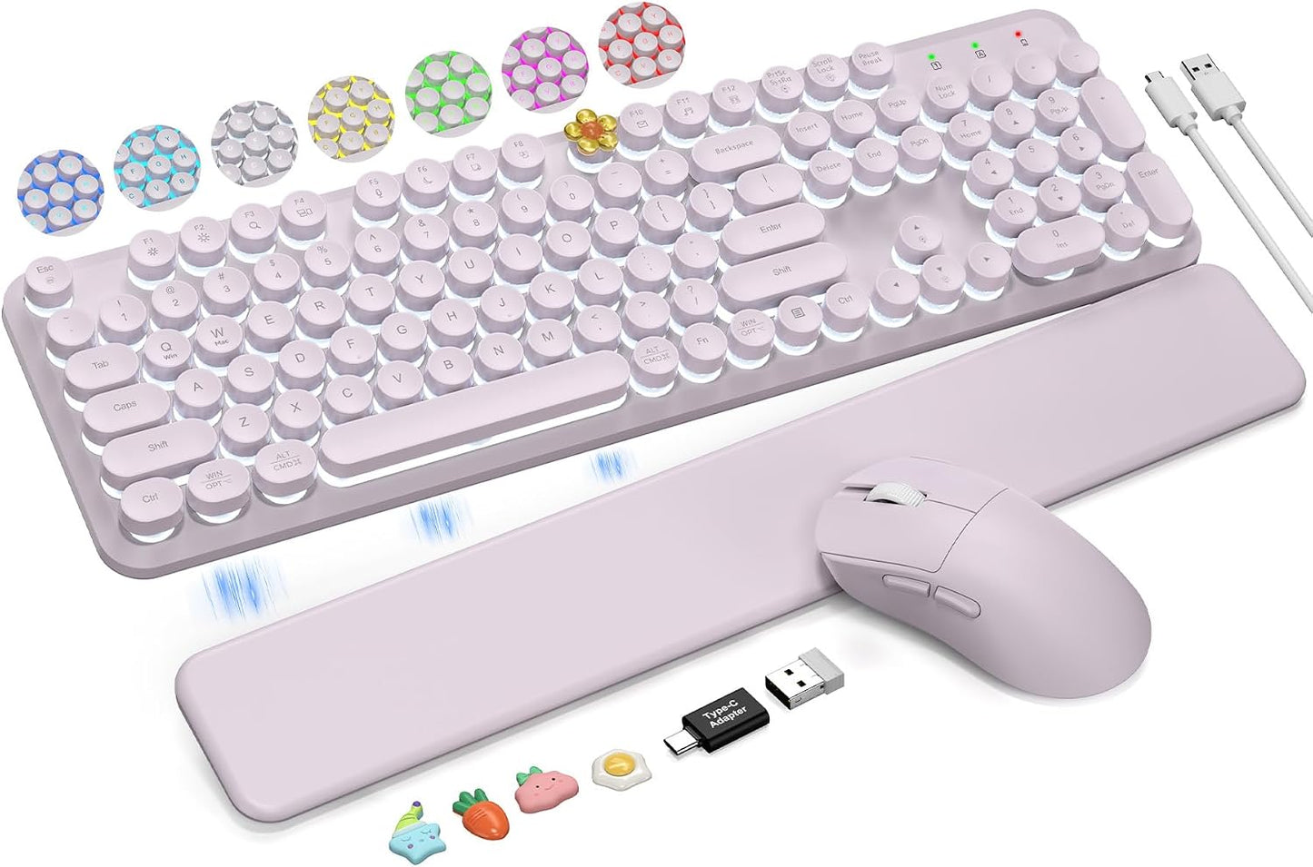 Teclado inalámbrico y mouse retroiluminados \u2013 Teclado de máqui...