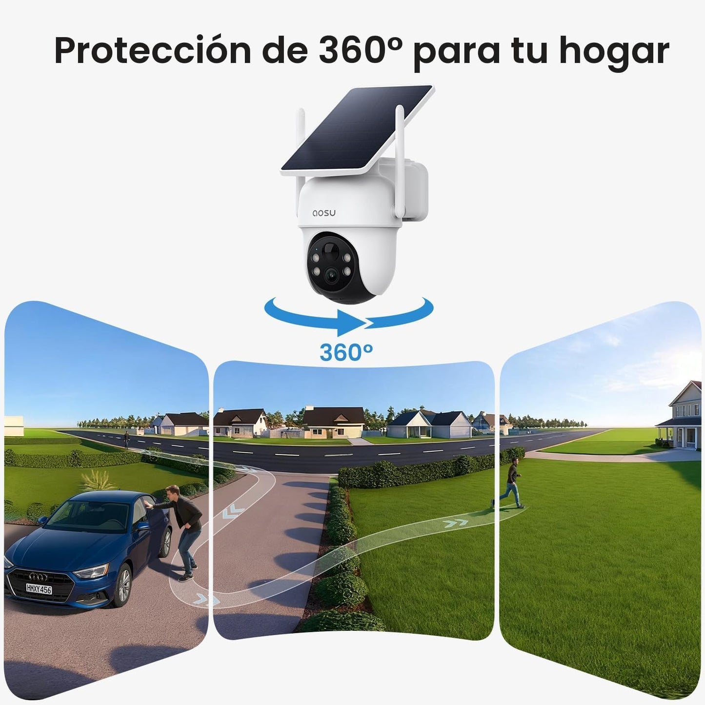Cámaras de seguridad al aire libre inalámbricas aosu, kit de 2 cáma...