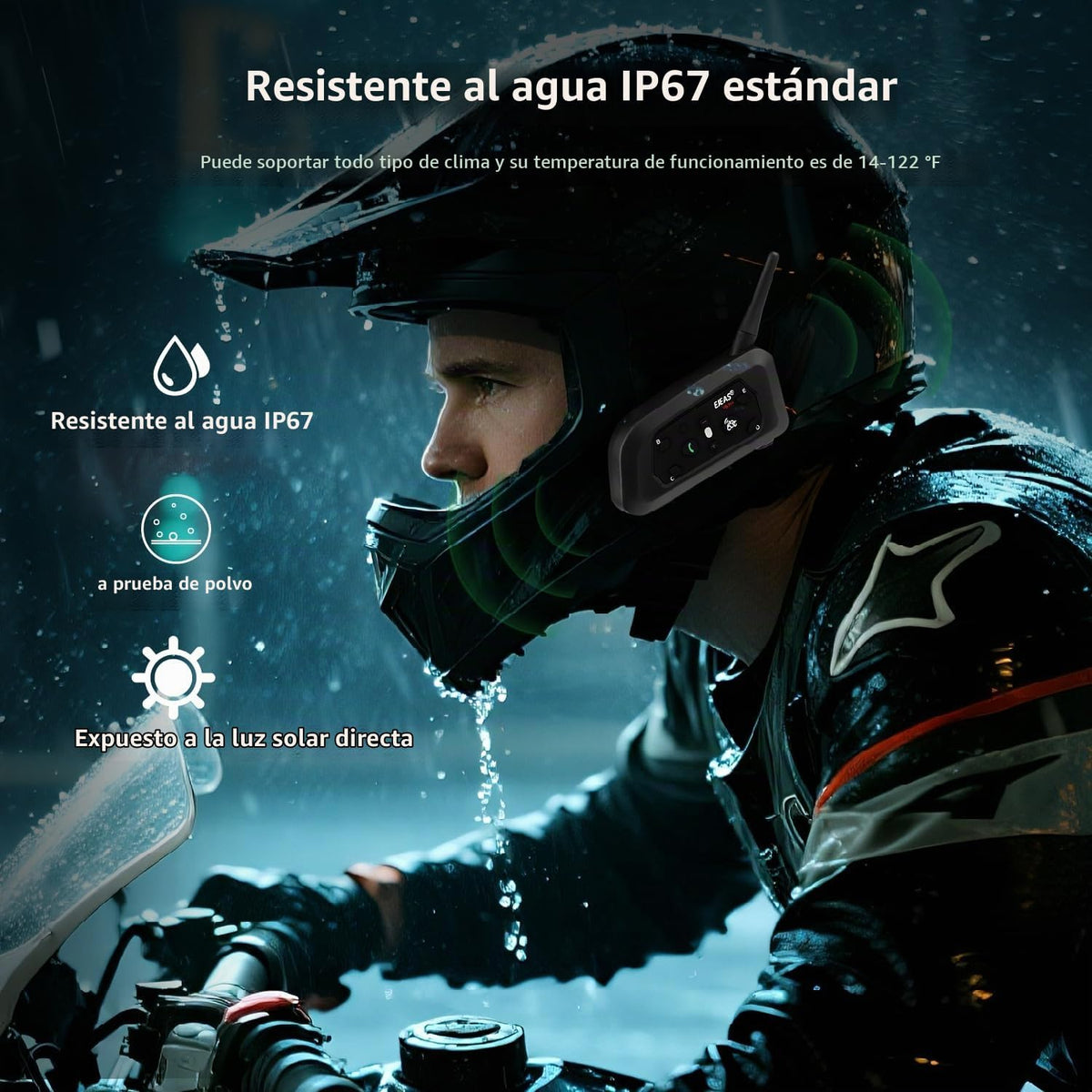 Novamente V6 Pro+ - Casco de motocicleta Bluetooth Intercomunicador...