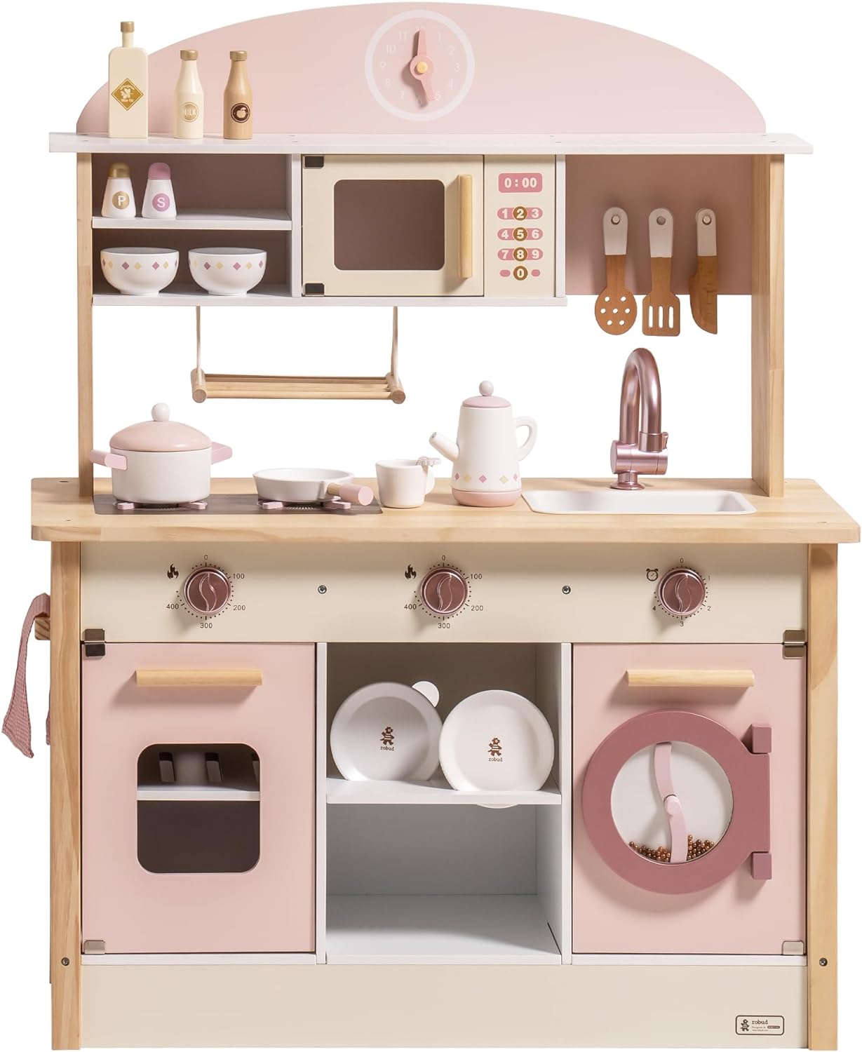 ROBUD Cocina de Juego para Niños Pequeños, Cocina de Juego de Mader...