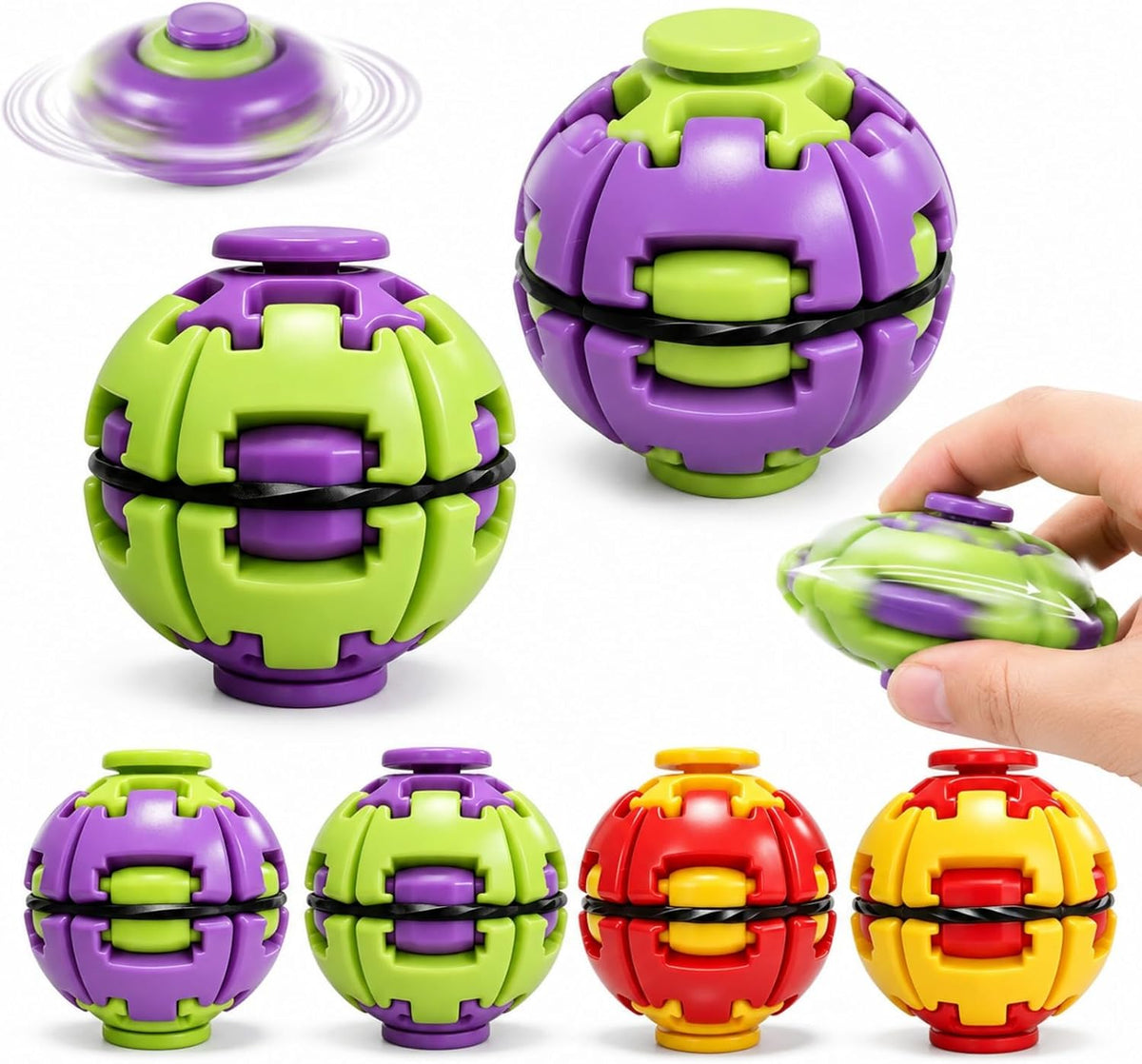 Paquete de 2 juguetes giratorios giratorios para ansiedad, bola de...