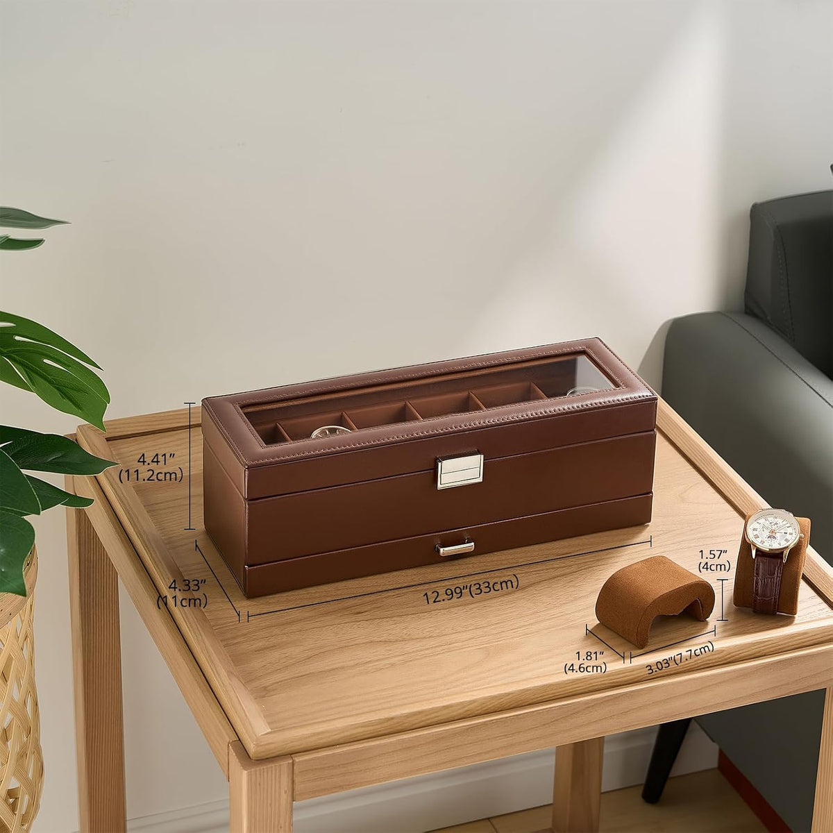 ProCase Estuche para reloj, organizador de caja de reloj con 6 ranu...