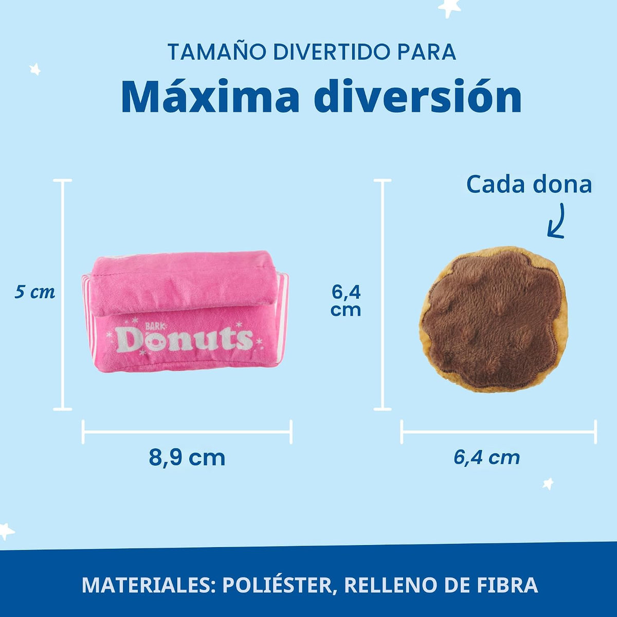 BarkBox Barker's Dozen Donuts 4 en 1 - Juguete interactivo de p...