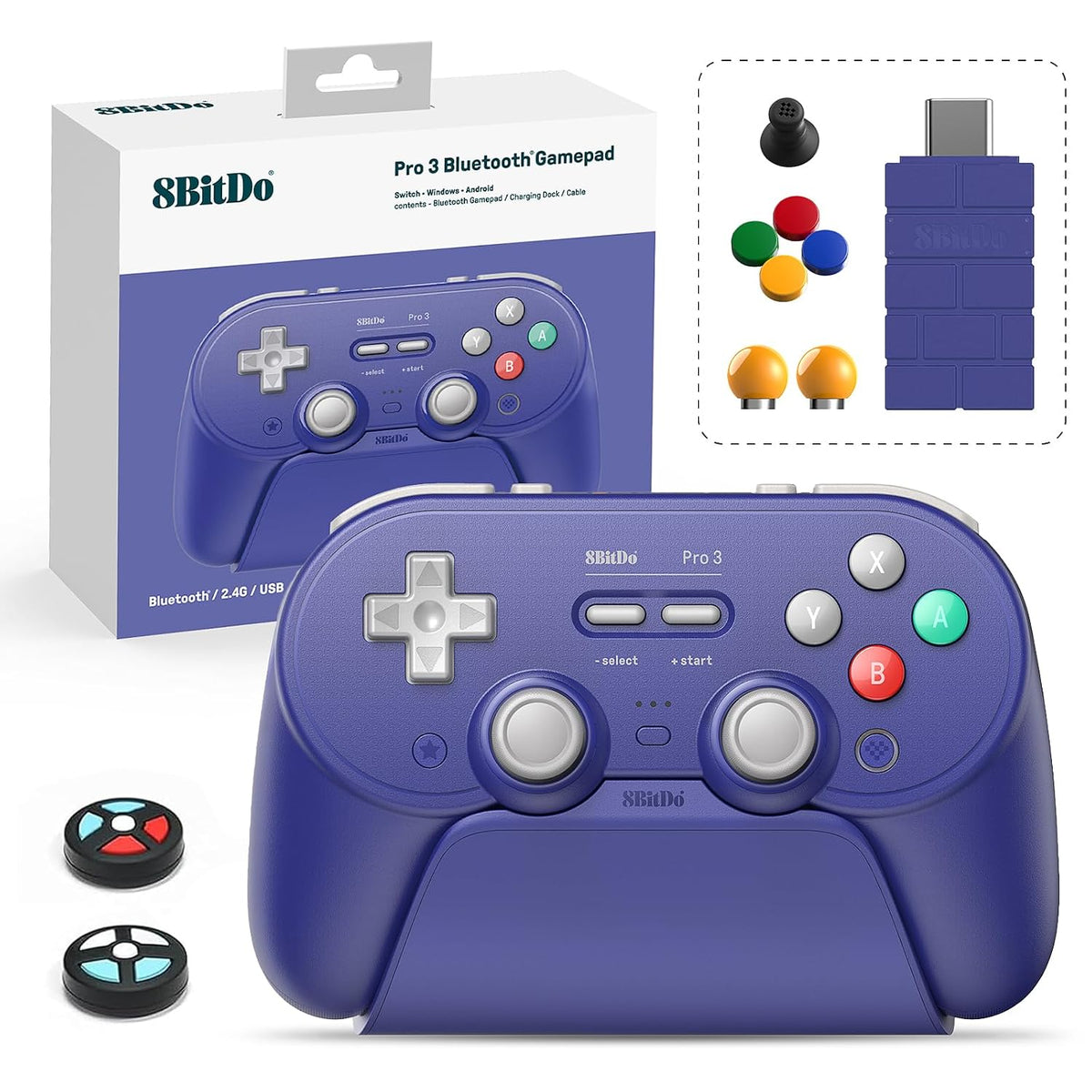 Controlador Bluetooth 8Bitdo Pro 3 con joysticks TMR (púrpura) | Bo...