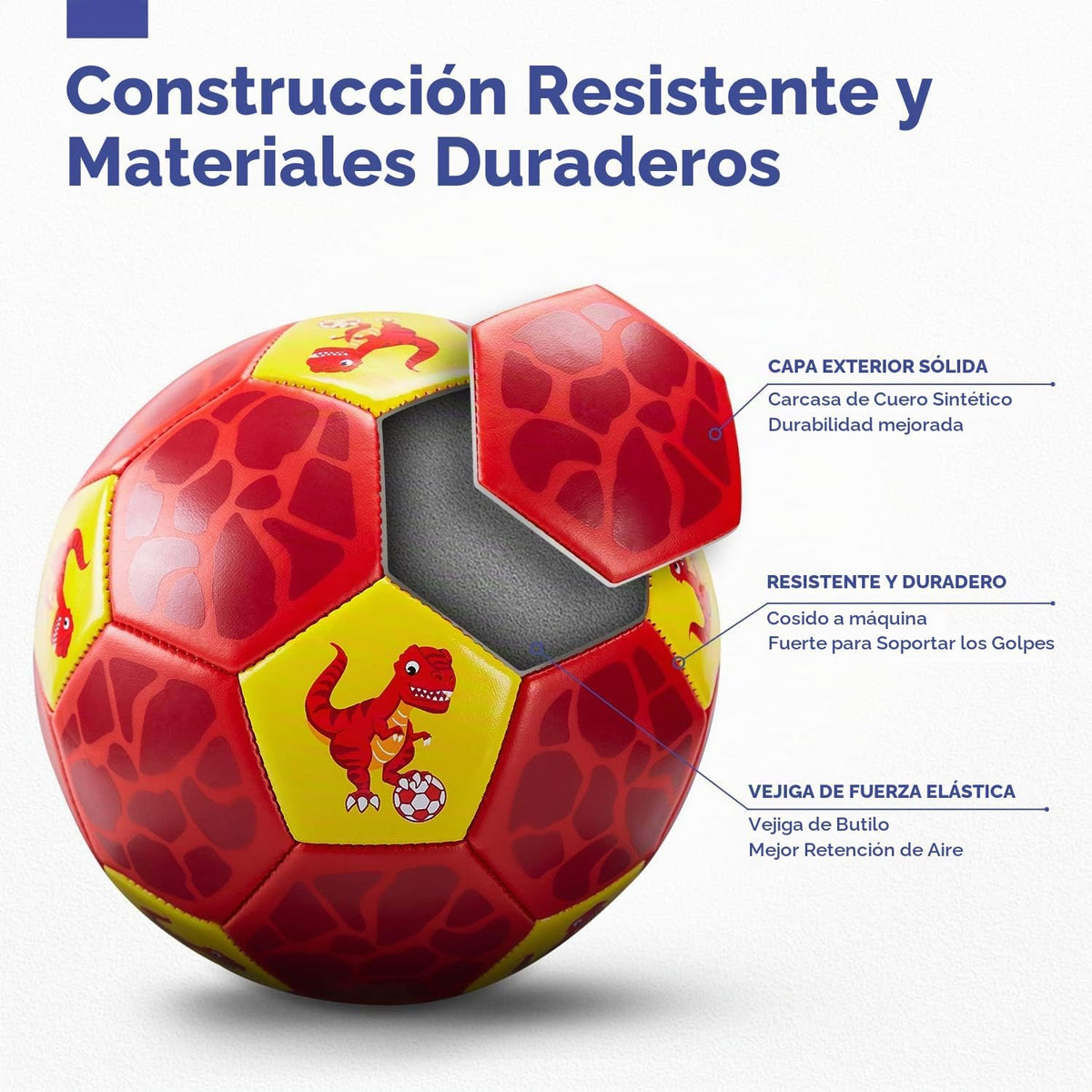 hahaland Balón de fútbol tamaño 3 para niños con bolsa de malla de...