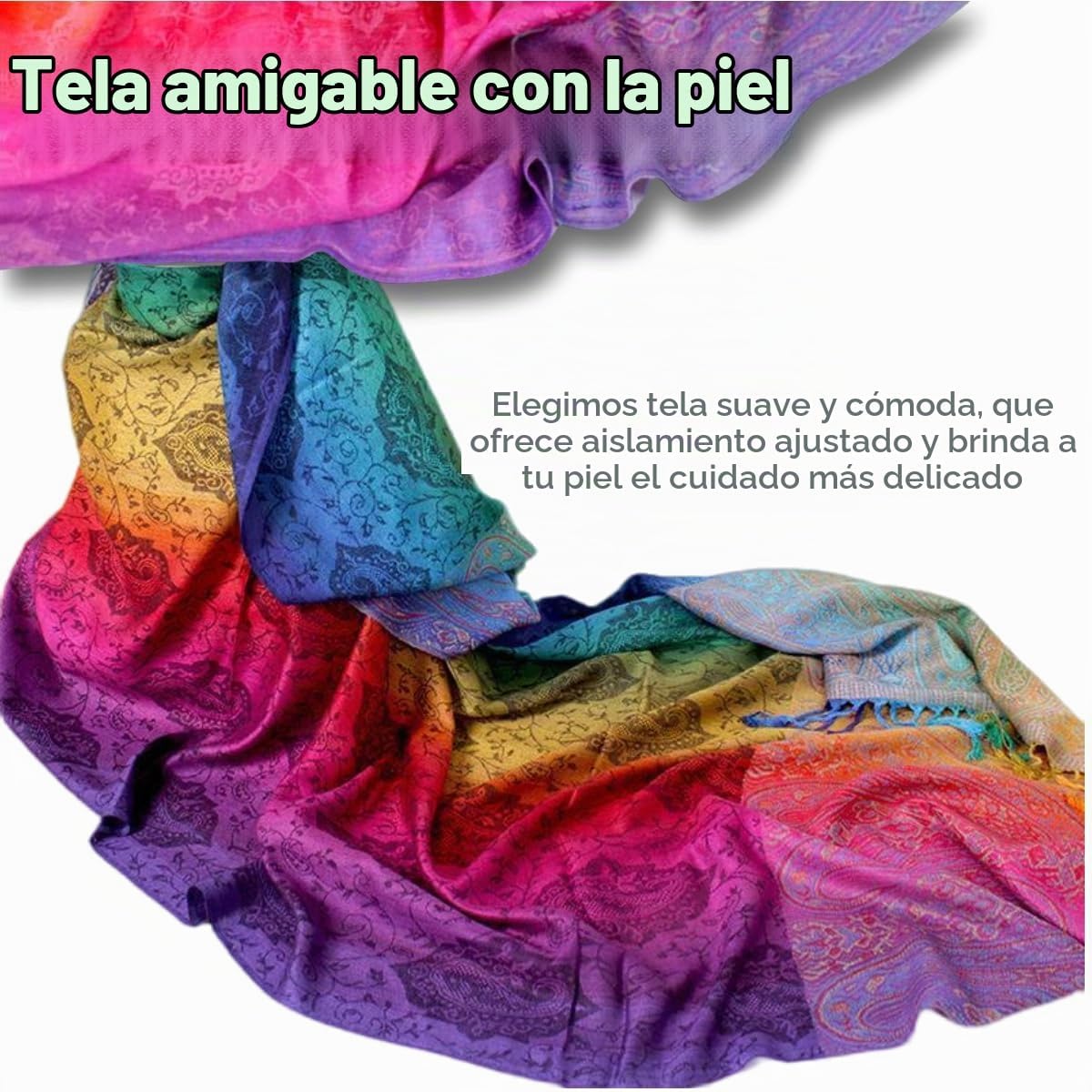 guiyal Bufanda suave vintage de jacquard de mezcla de algodón con b...