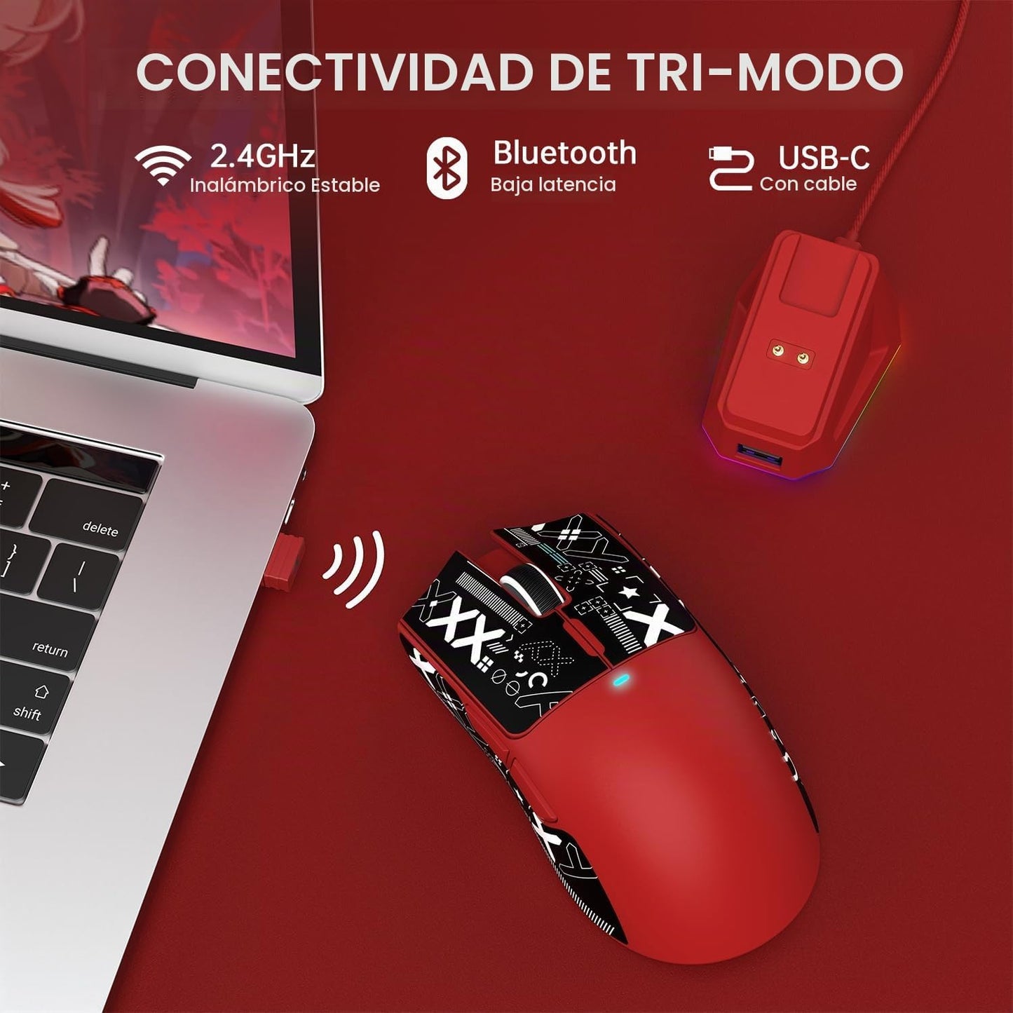 ATTACK SHARK Combo de teclado y mouse inalámbrico para juegos X11 y...