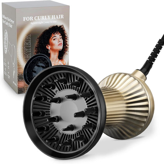 Bautia - Secador de pelo con difusor integrado para cabello rizado,...