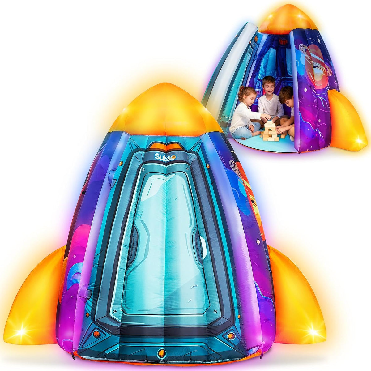 Subao Rocket - Tienda de campaña sensorial inflable con luz para ni...