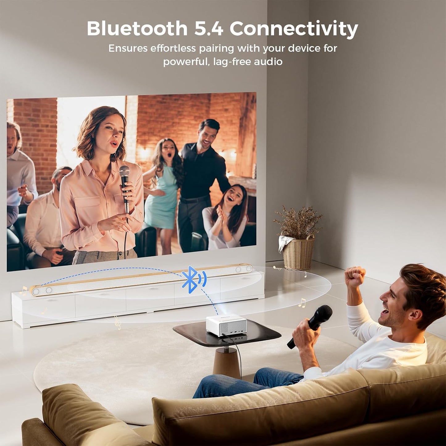 GOODEE Mini proyector con WiFi y Bluetooth - Aplicaciones integrada...