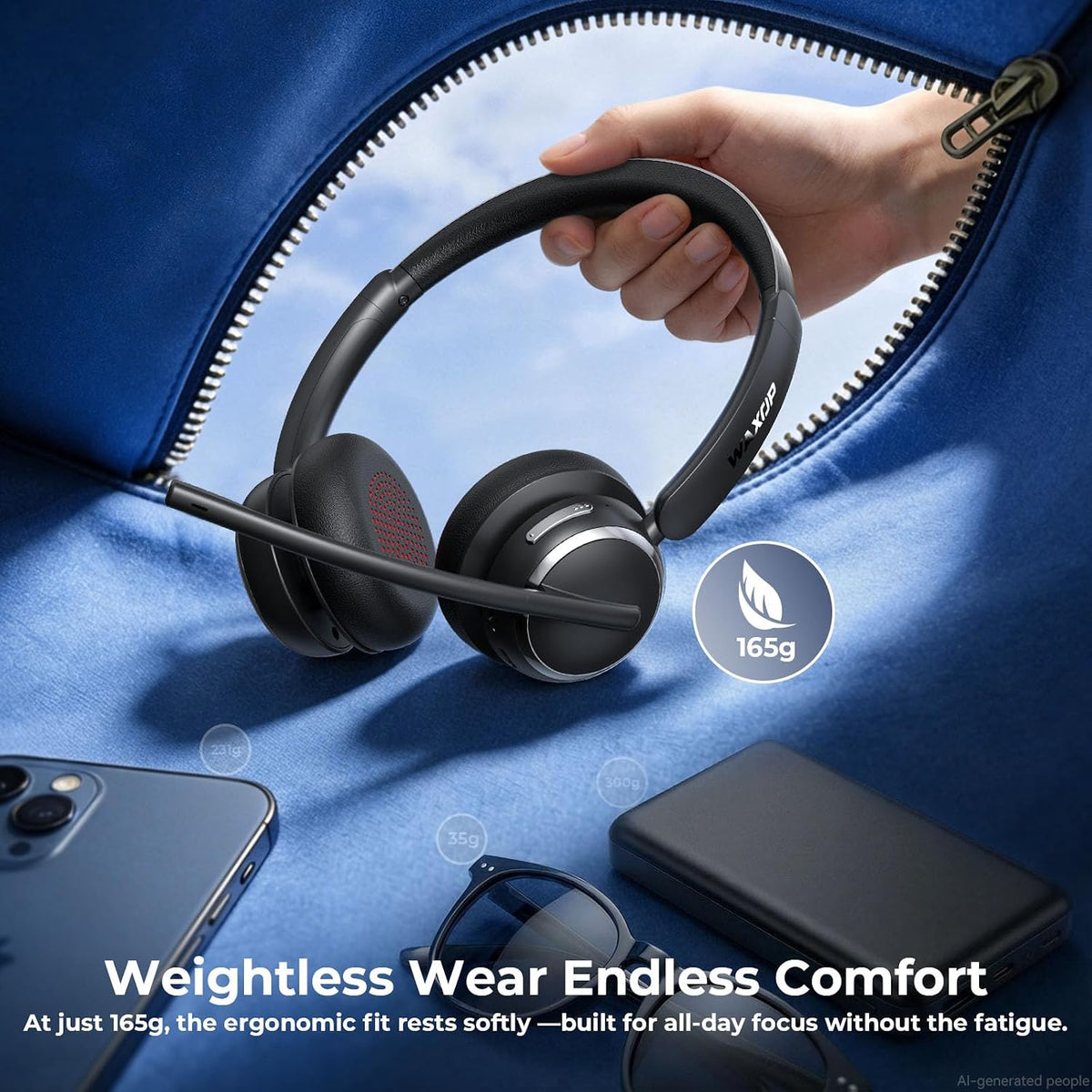 Auriculares inalámbricos con micrófono para trabajo, USB A\/C donle...